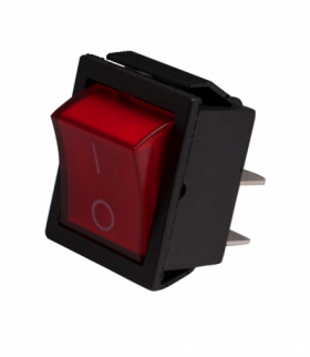 Przełącznik klawiszowy podświetlany, 2 tory, 15 A, czerwony BMEP012