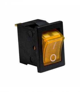 Przełącznik kołyskowy podświetlany, 3 pin, żółty BMEP003