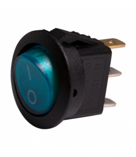 Przełącznik kołyskowy podświetlany, 6.5 A, niebieski BMEP008