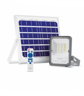 Naświetlacz LED z panelem solarnym i pilotem, 20 W, 600 lm, 5000K, VIDEX VLE-FSO-205
