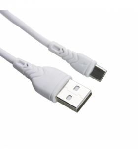 Przewód USB 2.0 typu A - USB C, PVC, biały, 1 m EN105
