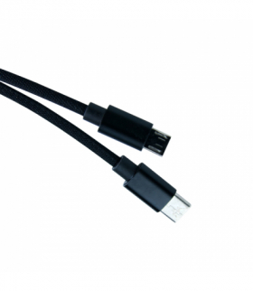 Przewód USB 2.0, 2 w 1, USB A / USB C + microUSB, czarny, 1 m EN109N