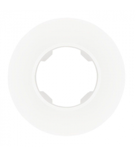 Ramka pojedyncza, plastikowa, okrągła, biała, OVAL SEU5001W