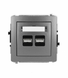 DECO Mechanizm ładowarki USB podwójnej, 5V, 3.1A grafitowy Karlik 11DCUSB-6