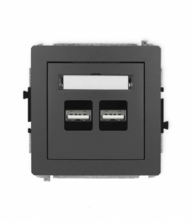 DECO Mechanizm ładowarki USB podwójnej, 5V, 3.1A grafitowy mat Karlik 28DCUSB-6