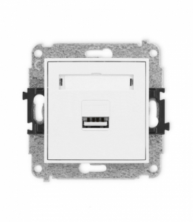 MINI Mechanizm ładowarki USB pojedynczej, 5V, 1A biały mat Karlik 25MCUSB-1