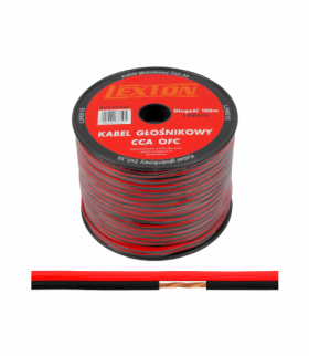 Kabel głośnikowy 2x0.35 CCA czarno/czerwony. LXK615