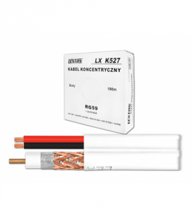 Kabel koncentryczny RG59 + 2x0.35Cu 100m LXK527
