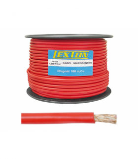 Kabel mikrofonowy 2 żyły 6mm czerwony 100m LX8004R