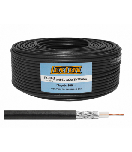 Kabel koncentryczny RG-58 Cu czarny LXK506CU