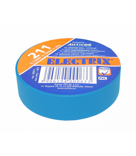 Taśma Electrix 211 PCV, niebieska, 19 mm x 20 m. LXSC081