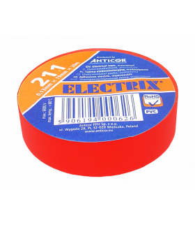 Taśma ELECTRIX 211 PCV czerwona 19mm, 20m. LXSC082