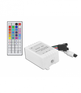 Sterownik do taśm LED 44 przyciski, czarny, RGB (3 kanały), podwójne PCB. LXTRF76