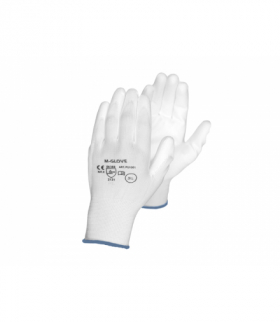 Rękawice ochronne 9" z poliestru, powlekane poliuretanem, białe (12par) LXOR20