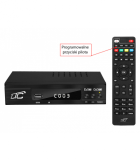 Tuner, Dekoder DVB-T-2 TV naziemnej LTC HDT101 z pilotem programowalnym, H.265. LXHDT101
