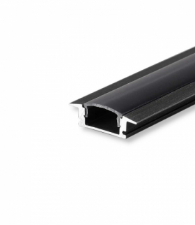 Profil Aluminiowy do paska LED wpuszczany, 2000mmx24.7mmx7mm, Klosz: Czarny, Kolor: Czarny V-TAC 2875