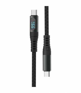 Przewód USB z wyświetlaczem typ: C, Fast Charging, 1m, Czarny V-TAC 7746