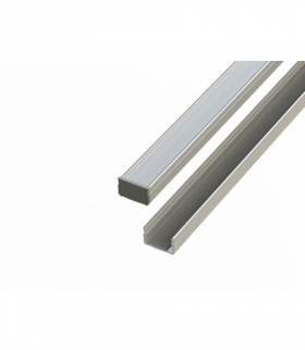 Profil aluminiowy 10 mm nawierzchniowy anodowany 2 metry + szybka mleczna LEDline 478566
