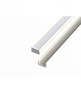 Profil aluminiowy 10 mm nawierzchniowy biały 2m + szybka mleczna LEDline 478603