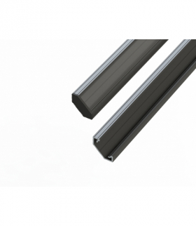 Profil aluminiowy narożny czarny 2 metry + szybka mleczna LEDline 478658