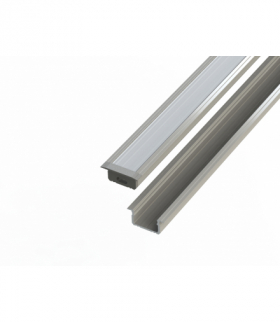 Profil aluminiowy 10 mm wpuszczany anodowany 2 metry + szybka mleczna LEDline 478580
