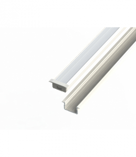 Profil aluminiowy 10 mm wpuszczany biały 2 metry + szybka mleczna LEDline 478627