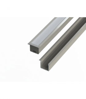 Profil aluminiowy 16 mm wpuszczany anodowany 2 metry + szybka mleczna LEDline 478597