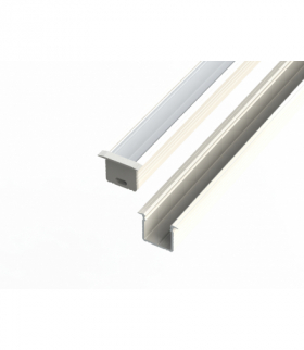 Profil aluminiowy 16 mm wpuszczany biały 2 metry + szybka mleczna LEDline 478634