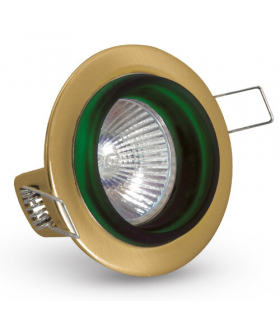 Oprawa punktowa stała CT-3S, max. 50W, kolor mosiądz/zielony Brilum OS-CT3S60-30