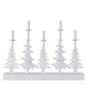 Dekoracje - świecznik 5 LED - choinki świątecz, 24 cm 2x AA biały ciepła biel, IP20, timer EMOS DCAW14