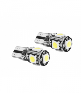 Żarówka LED CANBUS T10, 5x5050, 12V, barwa światła biała zimna LTC SA45