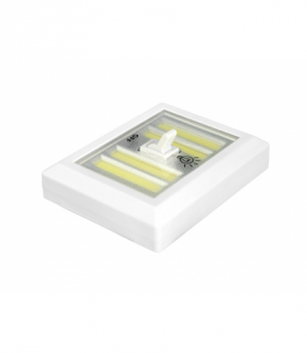 Lampka ścienna włącznik LED COB 3W na baterie + magnes/naklejka LTC LL74