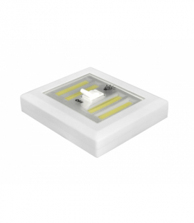 Lampka ścienna duża włącznik LED COB na baterie + magnes/naklejka LTC LL75