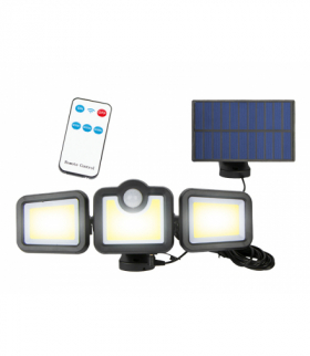 Lampa ścienna solarna regulowana , 108 LED smd 300lm, IP65, czujnik ruchu, akumulator 2400mAh LTC LL155