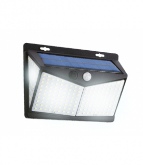 Lampa ścienna solarna , ABS, 208*SMD LED, 5.5V 130MA, czujnik ruchu o zmierzchu, wodoodporna LTC LL154