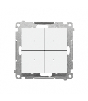 Łącznik przycisk 4-krotny elektroniczny moduł Biały mat Simon55 TEW4.01/111