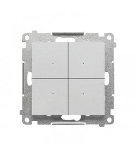 Łącznik przycisk 4-krotny elektroniczny moduł Aluminium mat Simon55 TEW4.01/143