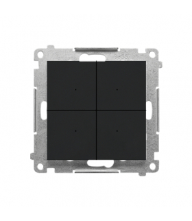 Łącznik przycisk 4-krotny elektroniczny moduł Czarny mat Simon55 TEW4.01/149