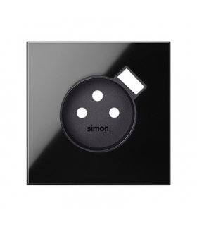 Panel 1-krotny: gniazdo z ładowarką USB czarny Simon100 10020121-138