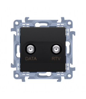 Gniazdo antenowe końcowe RTV-DATA (moduł), 1x wejście: 5÷1000 MHz, czarny mat Simon10 CAD1.01/49