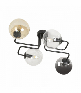 BARI lampa wisząca, moc max.4x40W, E14, czarno-kolorowa (mix) Orno Adviti AD-LD-6329B-FCE14SP