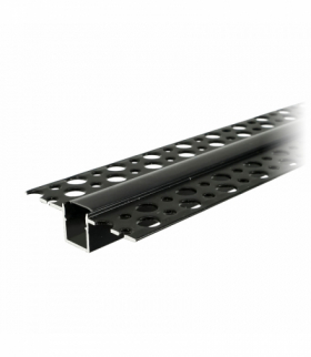 Profil aluminiowy do taśm LED, 2m, wpuszczany w karton gips, czarny, klosz matowy, komplet 20 szt. Orno AD-LP-6349BZM/2M/20