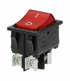 Łącznik kołyskowy podświetlany, przycisk czerwony, czarna obudowa Orno OR-AE-13179/R/B