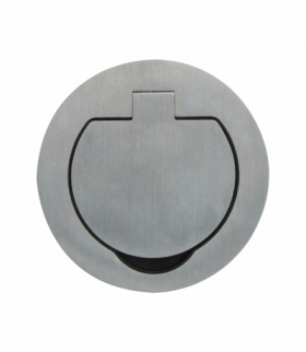 Hermetyczne gniazdo elektryczne okrągłe, IP55, szczotkowane aluminium Orno OR-GM-9030
