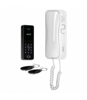 ERIN, zestaw domofonowy jednorodzinny, 2-żyłowy, szyfrator, RFID, biały Orno OR-DOM-BA-932/W