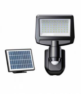 TOMI SOLAR 10W NW 1100lm - Projektor / naświetlacz LED z czujnikiem ruchu PIR z panelem SOLAR Greenlux GXSO015