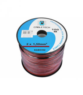 Kabel głośnikowy 2x1,50 CCA, 100m czarno-czerwony. LAMEX LXK392