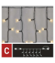Oświetlenie łączone Standard - kurtyna 100 LED 1x2 m ciepła biel, IP44 EMOS Lighting D1EW01