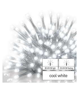 Oświetlenie łączone Standard - sople 100 LED 2,5 m zimna biel miga IP44 EMOS Lighting D1CC02