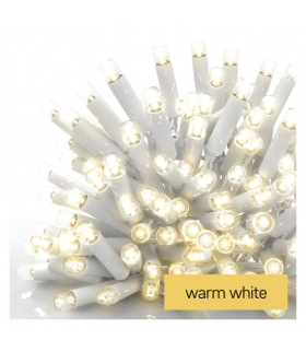 Oświetlenie łączone Profi - łańcuch 100 LED 10m ciepła biel, biały przewód, IP44 D2AW04